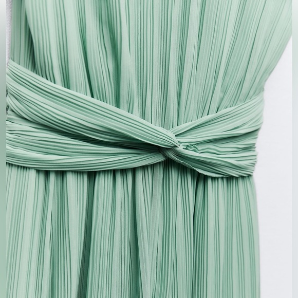 ZARA CLASSY KNOTTED PLEATED JUMPSUIT - Picture 7 of 9